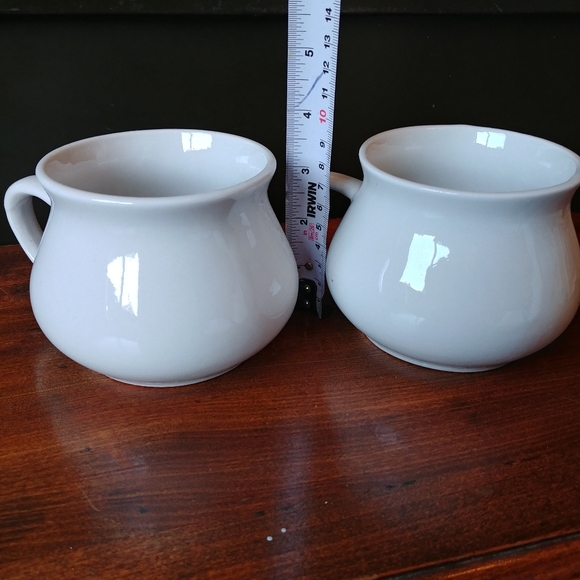 Vtg Recipe Soup Bowl Mugs. Tomato. Onion. EUC. White. - Picture 3 of 9